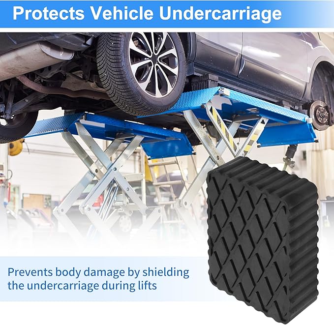 Car Jack Pads 6.3" x 4.7" x 2" Universal Jack Pad Adapter Heavy Duty Rubber Jack Stand Pads 6,000 Lbs(2.7 Tons) Anti-Slip Protect Frame Black 1Pc