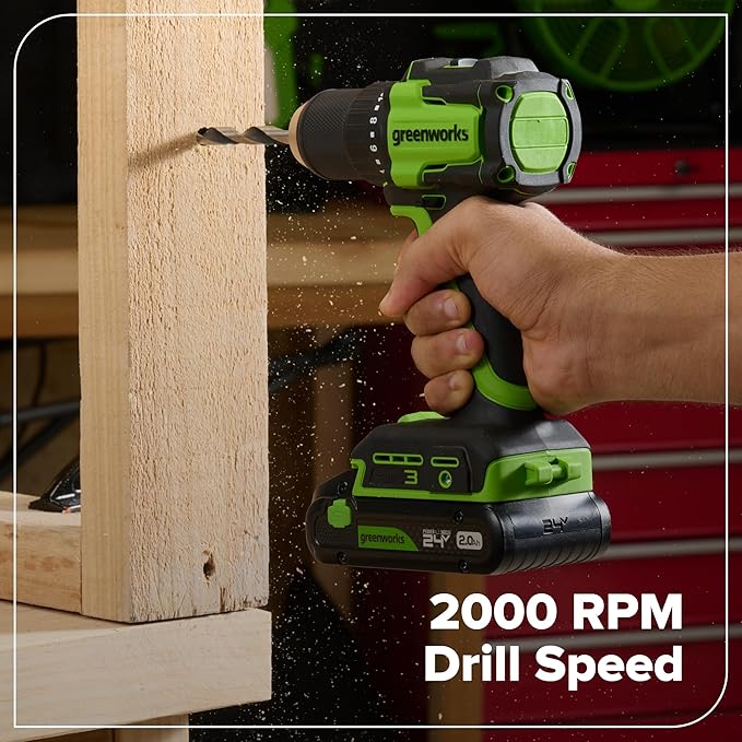 GREENWORKS 24V (6-Tool) Combo (Drill, Impact Driver, Circular Saw, Reciprocating Saw, Multi-Tool, Flashlight), 4.0Ah + 2.0Ah (24,000mAh Power Bank) Batteries, (2) Cables, 65W Rapid Charger
