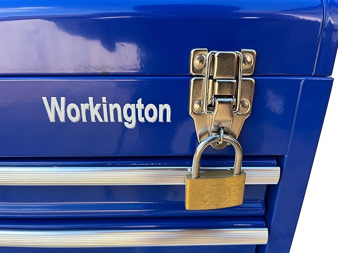 Workington Portable Metal Tool Chest with 4 Drawers, 20" 4-Drawer Tool Chest Cabinet with Ball Bearing Drawer Slides, Steel Tool Storage Box Organizer 4004 Blue