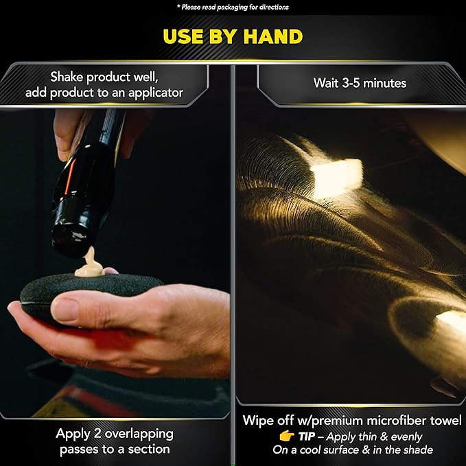 Meguiar's Ultimate Liquid Wax, Improved Liquid Car Wax Formula for Durable Protection that Shines, Premium Towel and Applicator Pad Car Accessories Included, 16 Oz Bottle