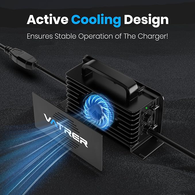 58.4V 20A AC-DC Smart Charger LiFePO4 Lithium Battery Charger for 48V (51.2V) Golf Cart LiFePO4 Battery, Wall Mounted/48V Solar/Home Energy Storage Battery, etc