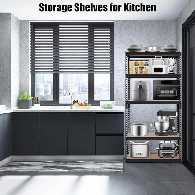 Towallmark Garage Shelving, 48 x18 x 72 Storage Shelves, Heavy Duty Storage Shelving, Durable Storage Shelves, Rust-Resistant Design, Easy Assembly