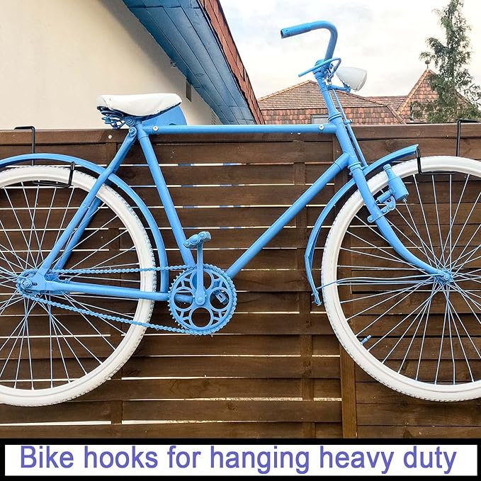 DINGEE Heavy Duty 8 Pack Vinyl Coated Hooks for Hanging and Organizing, Large Ladder Hooks, Garage Bike and Tool Hanger, Black