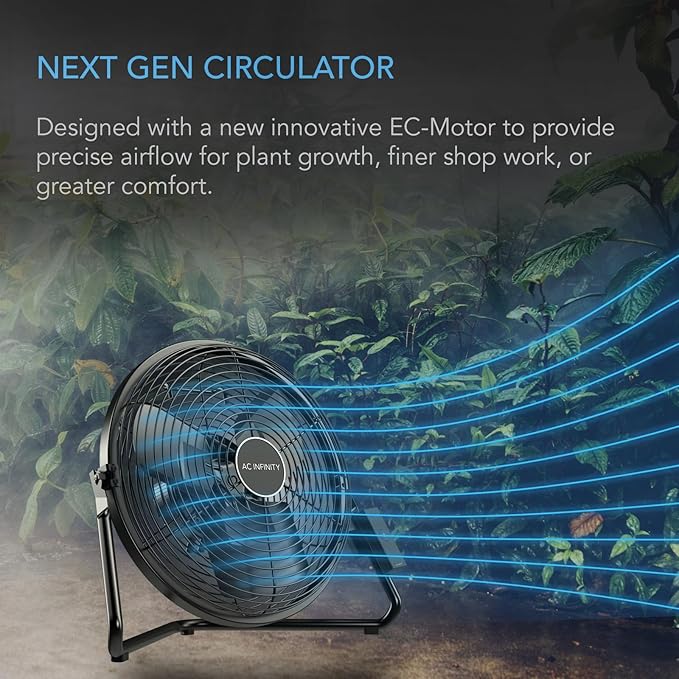 AC Infinity CLOUDLIFT S14, Industrial Wall Fan 14” with Wireless 10-Speed Controller, EC-Motor High-Velocity Shop Fan Floor Stand or Wall Mount, for Hydroponics, Greenhouses, Workshop Circulation