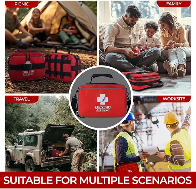 All-in-One Premium 505 Piece Emergency First Aid Kit, Large Medical Kit for Home, Car, Camping, Travel, Hiking, Sports & Outdoor