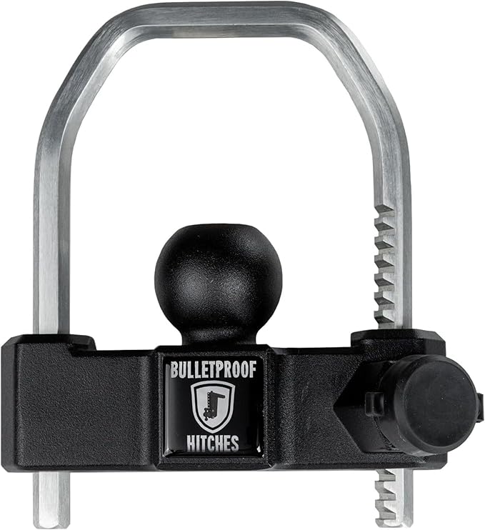 BulletProof Hitches - Medium Duty Trailer Coupler Lock - Universal Trailer Lock with 1/2" Solid Steel Bar - Fits 1-7/8", 2" and 2-5/16" Couplers - Heat-Treated & Pick-Resistant