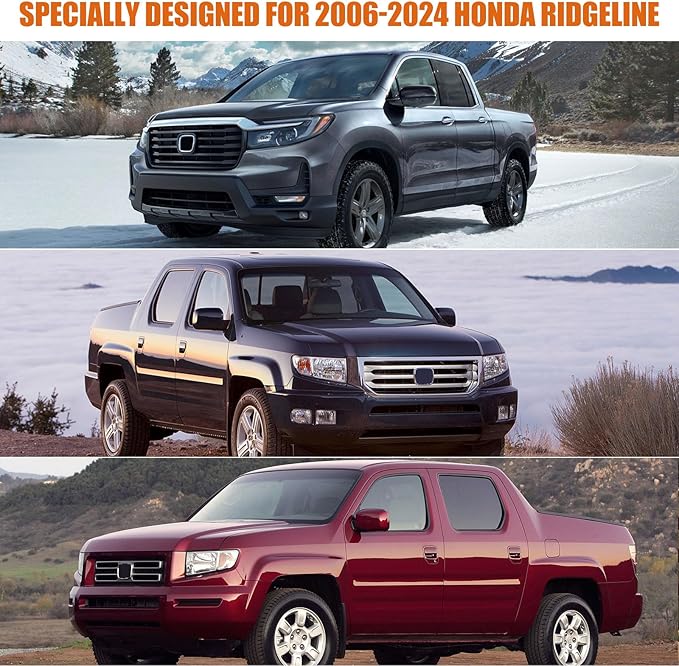 Waterproof Car Covers Replace for 2006-2024 Honda Ridgeline, 6 Layers Silver All Weather Custom-fit Car Cover with Zipper Door & Windproof Bands for Snow Rain Dust Hail Protection