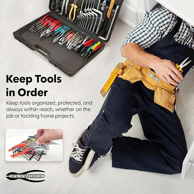 Pliers Rack for Tool Drawer Storage, Holds 32 Tools, Steel Frame, Triple-Coated Vinyl, Adjustable Organizer for Toolboxes, Durable Holder for Home, Garage, and Professional Use