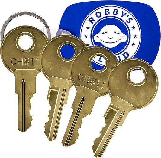 Robby's Cloud CH511 Replacement Key for Truck Tool Boxes Marked CH511 Keychain - Key Style May Vary (4 Pack)