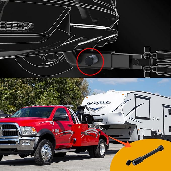 Hitch Receiver Pin Lock, Trailer Hitch Receiver Lock with 5/8" Pin, for Class III IV 2" and 2-1/2" Receiver on Trailer, Truck, Car, Boat, 2 Pack