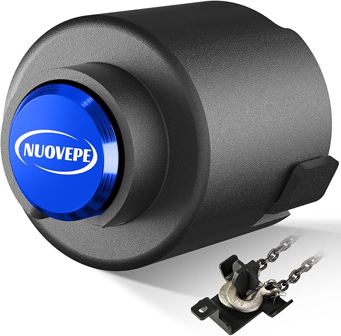 Trailer Lock Fits 2 Inch Couplers, Secures Safety Chains Anti-Theft Ball Hitch Lock, Pry-Resistant & Heavy-Duty Trailer Hitch Locks for RV | Boat | ATV | Utility Trailer (Blue)