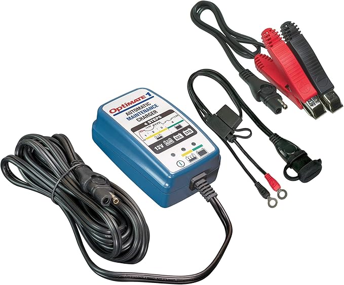 Tecmate Optimate 1 Global, TM-401, 4-Step 12V 0.6A Battery Charger-maintainer