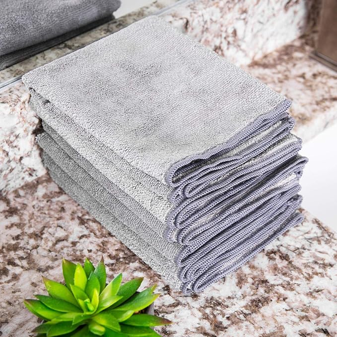 Microfiber Wholesale 16" x 24" Pro Multi Surface Microfiber Towels | Case of 156 | Black