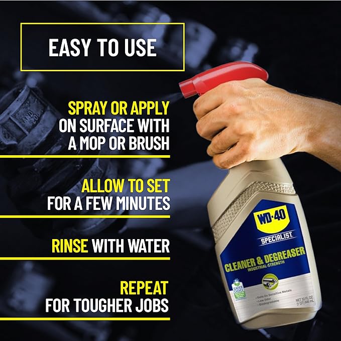 WD-40 Specialist Cleaner & Degreaser, Multi-Surface Cleaning Solution, Great for cleaning grills and grill parts, 32 OZ [Non-Aerosol Trigger] (Pack of 2)