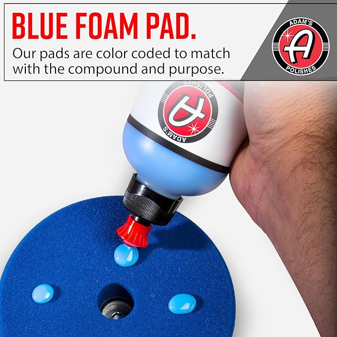 Adam's Polishes Premium Polisher Pads - Expertly Designed to Make Polishing and Paint Correction Easy and Quick - Color Coded to Match with Recommended Polishes or Compounds (2", Blue Compound Pad)