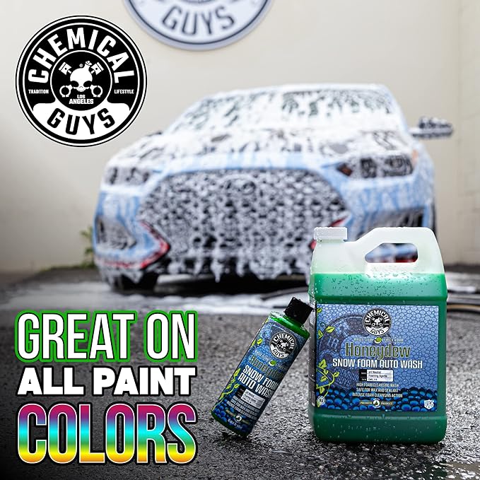Chemical Guys Car Wash Soap for Foam Cannon or Bucket, Honeydew Snow Foam Car Wash Soap for Trucks, Motorcycles, RVs & More, Super Suds, Honeydew Scent - 128 oz (1 Gallon)