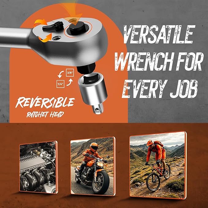 3/8 Digital Torque Wrench (2.21-44.25 Ft. Lb/ 3-60 N.m) ±2% Accuracy Digital Torque Wrench 3/8 Drive with Buzzer and LED Flash Notification Peak/Track Mode Electric Torque Wrenches For Moto Bike Car