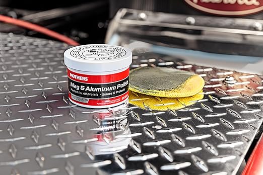 Mothers Mag & Aluminum Polish, 10 oz. – Brilliant Shine, Easy to Use, for All Uncoated & Unplated Metals Including Aluminum Wheels, Stainless Steel Trim and Exhaust Tips, Brass & More (05101)