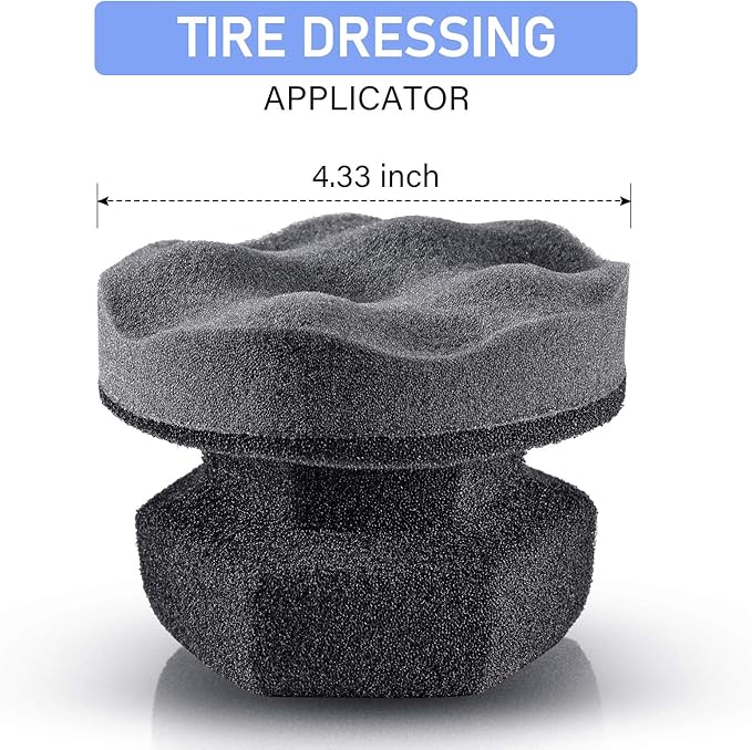 3 Pieces Tire Shine Applicator Tire Dressing Applicator Pads Tire Sponge Applicator Foam Tire Gel Wet Applicator Car Detailing Reusable Cleaning Supplies for Tire Shine (Gray,4.33 Inch)