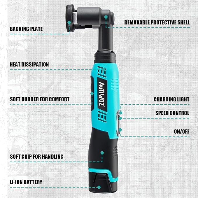AUTIWOZ WS01 Cordless Mini Buffer Polisher, 1/2/3 Inch Micro Buffer Polisher, 6 Speeds 2Pcs 2000mAh Orbital/Rotary Mini Polisher for Polishing, Sanding and Cleaning, Mini Buffer Machine Sets
