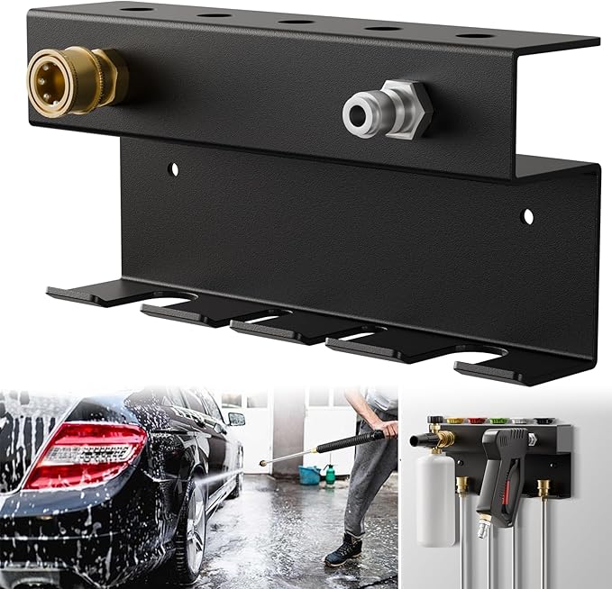 Pressure Washer Gun Holder,Foam Cannon Holder Wall Mount，Pressure Washer Nozzle Tip&Wand Extension Storage Rack，Car Wash Accessories Organizer(Fit 1/4" Quick Connector)