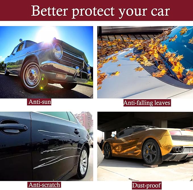 Indoor Car Cover Compatible with Ford Mustang（1994-2024 Custom-fit Breathable Dust-Proof Stretch Car Cover for Underground Garage, Car Show （Black+Red）
