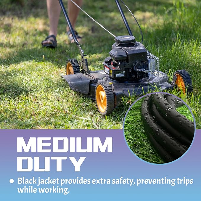 Indoor Outdoor Extension Cord 25 FT, 16/3 SJTW Weatherproof Black Electrical Cords, 13 AMP Heavy Duty 3 Prong Power Cable Great for Garden, Landscaping & Holiday Decorations