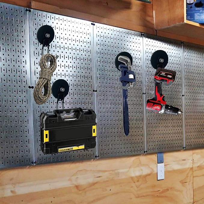 TSUYA Strong Magnetic Hooks, 45Lbs Garage Magnet Hooks Utility Hooks Heavy Duty for Hanging Yard Tools Extension Hose Power Tools Workshop Organization Outdoor Indoor