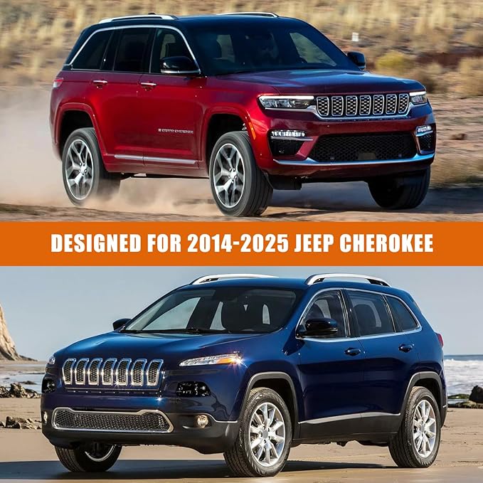 Waterproof Car Covers Replace for 2014-2025 Jeep Cherokee, 6 Layers Silver All Weather Custom-fit Car Cover with Zipper Door & Windproof Bands for Snow Rain Dust Hail Protection