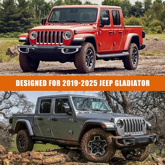 Waterproof Car Covers Replace for 2019-2025 Jeep Gladiator, 6 Layers Silver All Weather Custom-fit Car Cover with Zipper Door & Windproof Bands for Snow Rain Dust Hail Protection