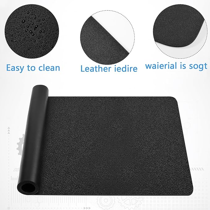 Work Bench Mat Top 47.2" x18" DIY Worktable Mat PU Leather Workbench Pad Topper Workshop Mat Workbench Cover for Protects Work Bench Tabletop Countertop Pistol Gunsmith Gun Cleaning Mat