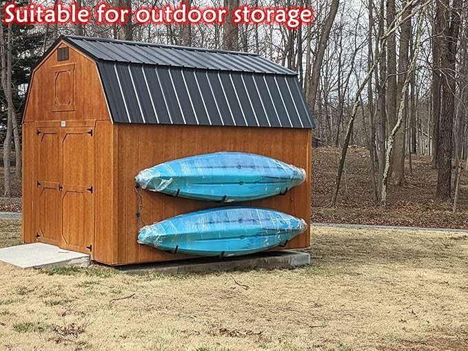 Garage Storage Kayak Hooks, 15.5 Inch Heavy Duty Storage Hanger, Wall Mounted Rack for Hanging Canoe Paddleboard, Surfboard, Snowboard, Ladders, Bikes, Black and Red, 15.5Inches x 10.8Inches