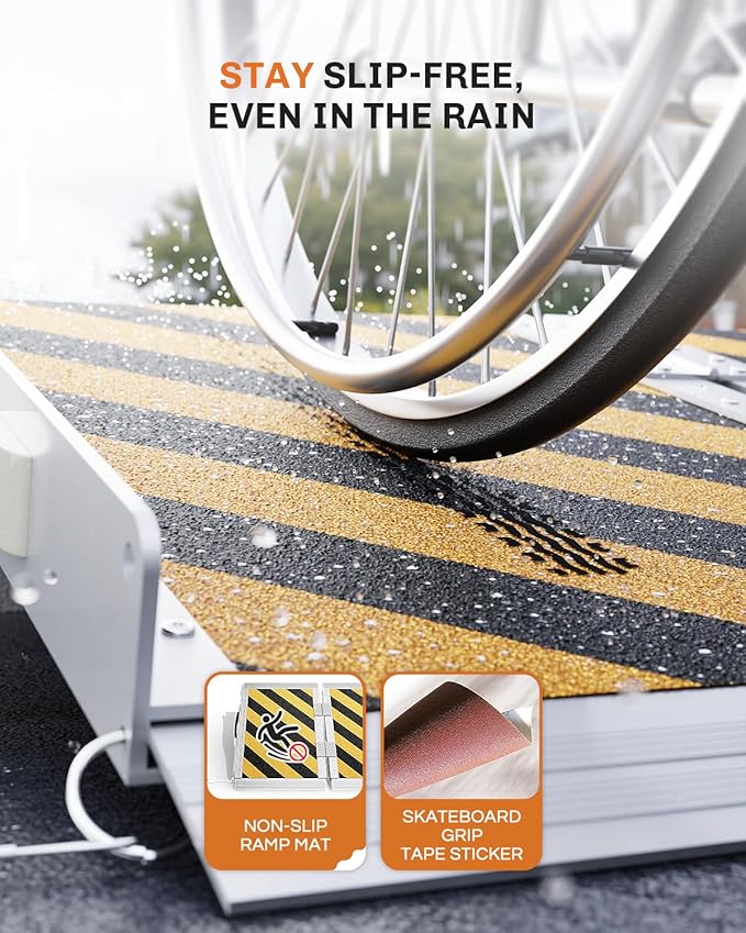Portable Wheelchair Ramp 3 FT, Aluminum Folding Ramps for Wheelchairs for Home with Handle & Non-Skid Surface, 801 lbs Threshold Ramps for Doorways Steps Stairs Entry Cars Use
