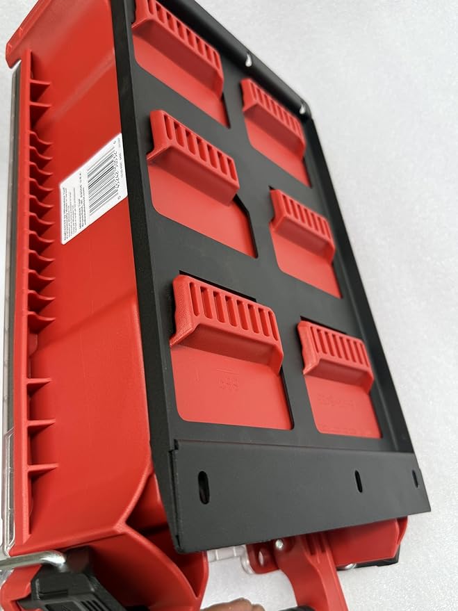 VELCKING for Milwaukee Packout Mounting Plate, Metal Storage Base, Wall and Floor Compatible Toolbox Mount (Black, 1-Half Plate)