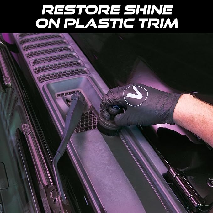 VIKING Tire Shine Applicator Brushes, Automotive Tire Dressing Applicator Brush, Storage Stand Included for Tire Detailing and Car Wash Kit, Black, 2.3 Inch Diameter, 2 Pack