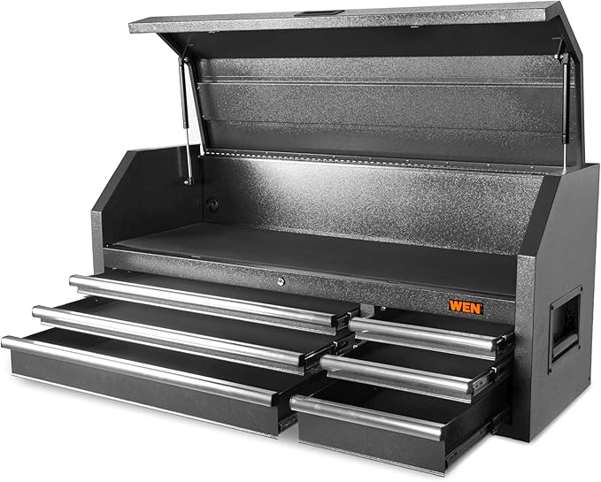 Wen 52-Inch Premium Tool Chest with Heavy Duty 21-Gauge Powder-Coated Steel Construction and Onboard Charging Station (GG531T)