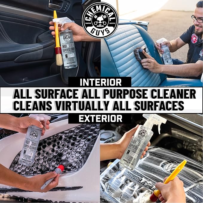 Chemical Guys SPI_103_16 Sprayable Leather Cleaner and Conditioner in One for Car Interiors, Leather Scent, 16 fl oz & SPI_993_16 Nonsense All Surface Cleaner 16 fl. Oz, Unscented