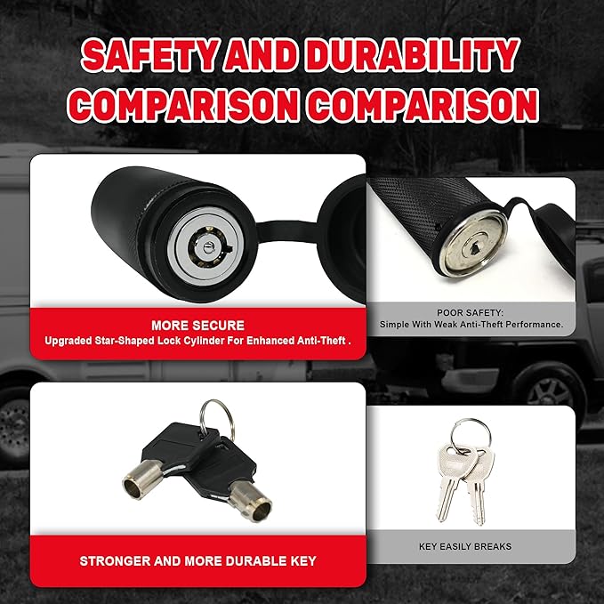 TYT Trailer Hitch Lock – 5/8" Dia x 3-1/2" Long Pin, Fits 2-Inch Receiver, Class III/IV Trailers, 2 Keys, Keyed Alike, Includes 8 O-Rings, Ideal for Trailer, RV, Car, Bike (1 Pack)