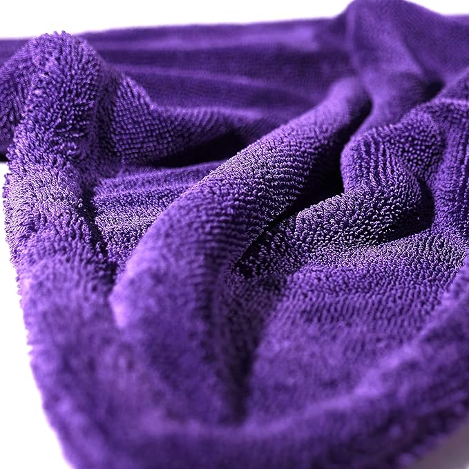 Maxshine 20" x 24" Universal Purple Car Drying Towel – 1200 GSM Rinse-Free Double-Sided Microfiber – Plush, Super Absorbent Towel for Car Wash & Detailing