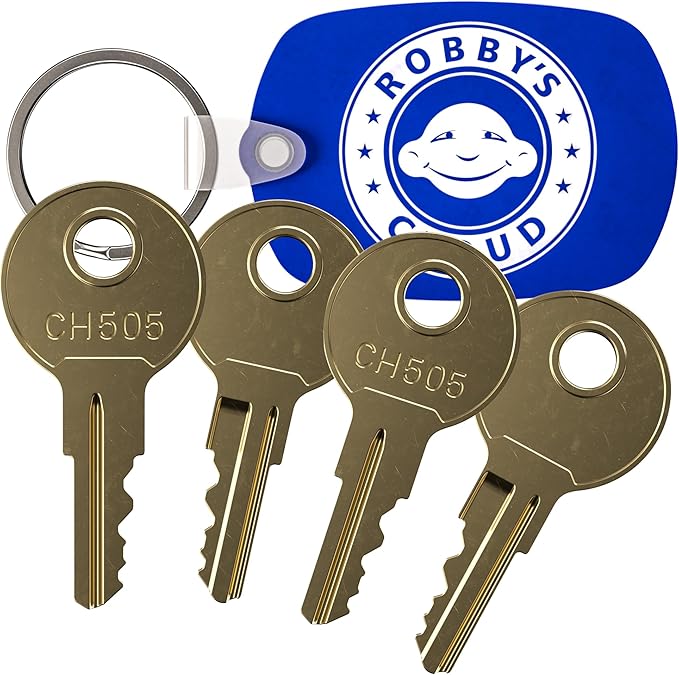 Robby's Cloud CH505 Replacement Key for Truck Tool Boxes and Paddle Handle Tool Boxes Marked CH-505-1 Keychain Included - Key style May Vary (4 Pack)