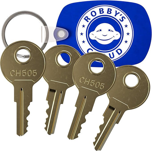 Robby's Cloud CH505 Replacement Key for Truck Tool Boxes and Paddle Handle Tool Boxes Marked CH-505-1 Keychain Included - Key style May Vary (4 Pack)