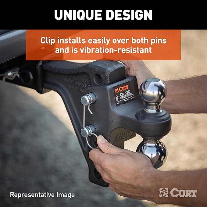 CURT 45937 HD Adjustable Hitch Ball Mount with Dual Ball, 2-1/2" Shank, Up to 20,000 lbs