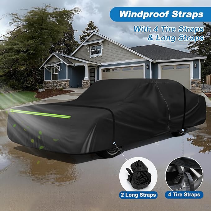 QUNSUNUS Car Cover for Lincoln Town 1981-2012, Waterproof Car Covers with Cotton Lining, All Weather Town Cover with Straps and Zipper for Wind, Sun and Dust Protection