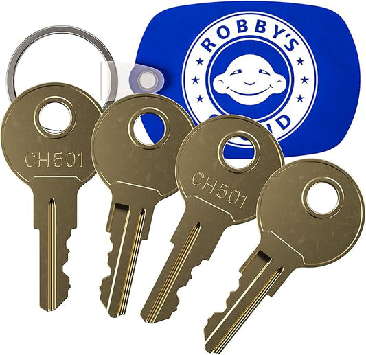 Robby's Cloud CH501 Replacement Key for Truck Tool Boxes Marked CH501 - Also Known as 501CH - 1 Keychain Included - Key style May Vary (4 Pack)