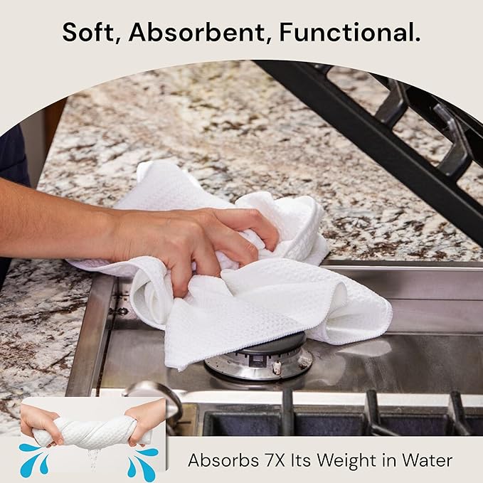 Microfiber Wholesale Sublimation Blanks Towels 16x24 - Premium Waffle Weave Microfiber Towels for Kitchen - Polyester Blanks for Kitchen or Craft Use - 6 Pack