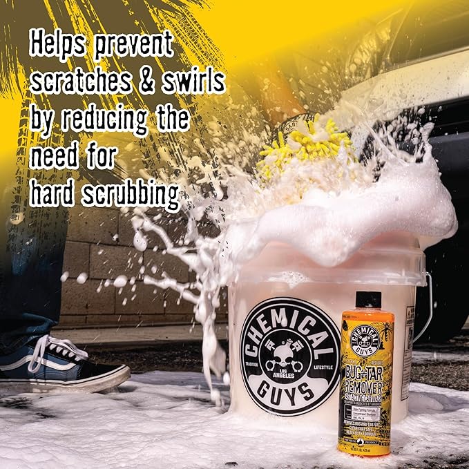 Chemical Guys Bug & Tar Wash Heavy Duty Bug, Tar, Grime, Tree Sap & Bird Dropping Remover - Safe for Paint, Glass, Chrome, Plastic & All Exterior Surfaces (64 oz) CWS_104_64