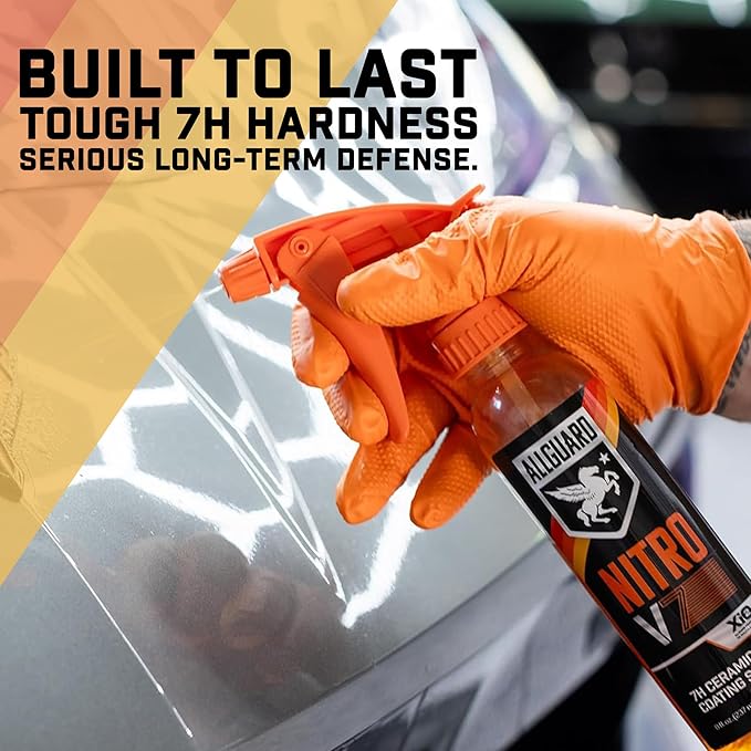 NITRO V7 Spray - 7H Ceramic Coating Spray with Proprietary XiO2™ Formula Creates Tri-Molecular Bond - 1+ Year of Hydrophobic, Self Cleaning Protection & High-Gloss Shine - Easy Application