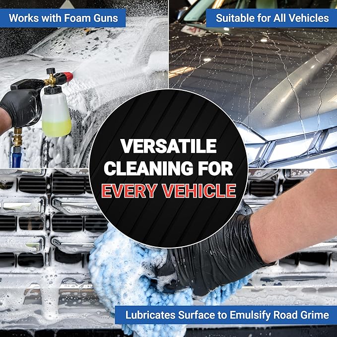AIM Chemicals Wash N Wax Car Soap - pH neutral for cars, trucks, boats, and RVs. Protects wax and sealants. Use with foam cannon or hand wash. Ideal for detailing and cleaning supplies (AC WW5)