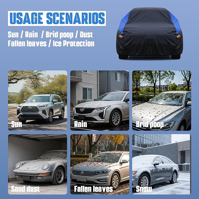 Dodge Car Cover Custom Fit Dodge Nitro Waterproof All Weather, Lightweight Full Car Cover Outdoor Sun UV Rain Dust Snow Wind Protection.