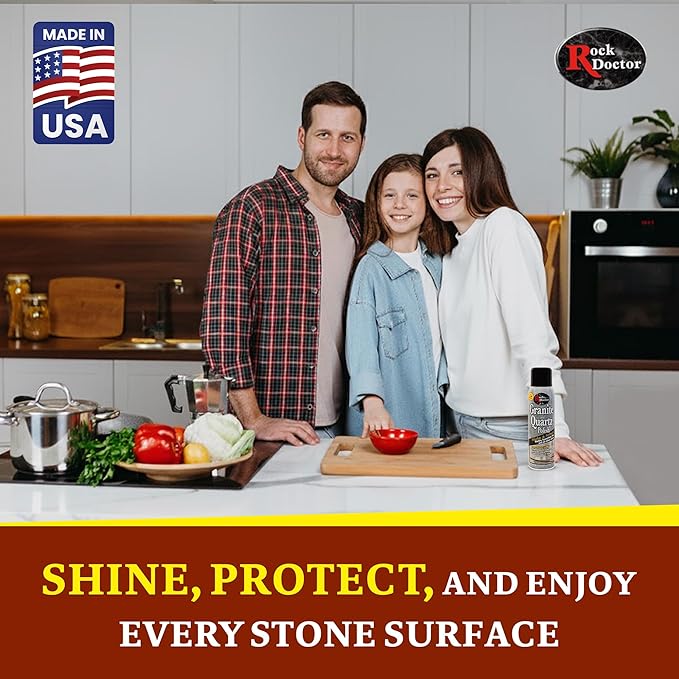 Rock Doctor Granite Polish Spray and Surface,18oz.Can Polish Tile, Marble, Kitchen Countertop, and Natural Stone Surfaces, Streak-Free Shine Pack of 2